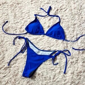 Royal Blue Celestial String Simple Minimalist Beachy Pool Summer Bikini Swimwear